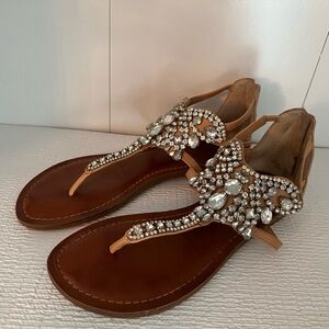 Gianni Bini Jewel Zip Up Sandals Size 8.5
